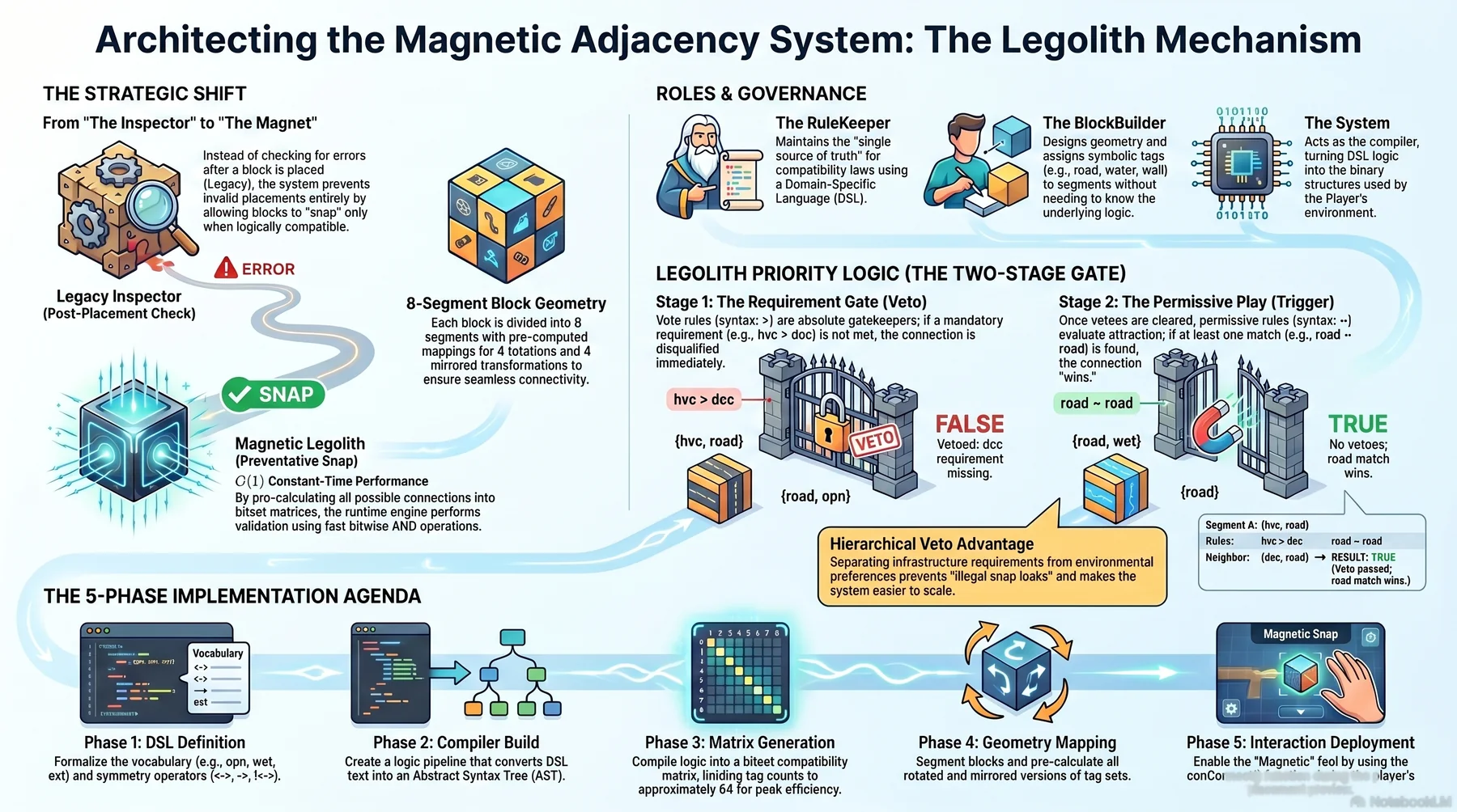 Magnetic Adjacency System Mechanism & Socket Topology